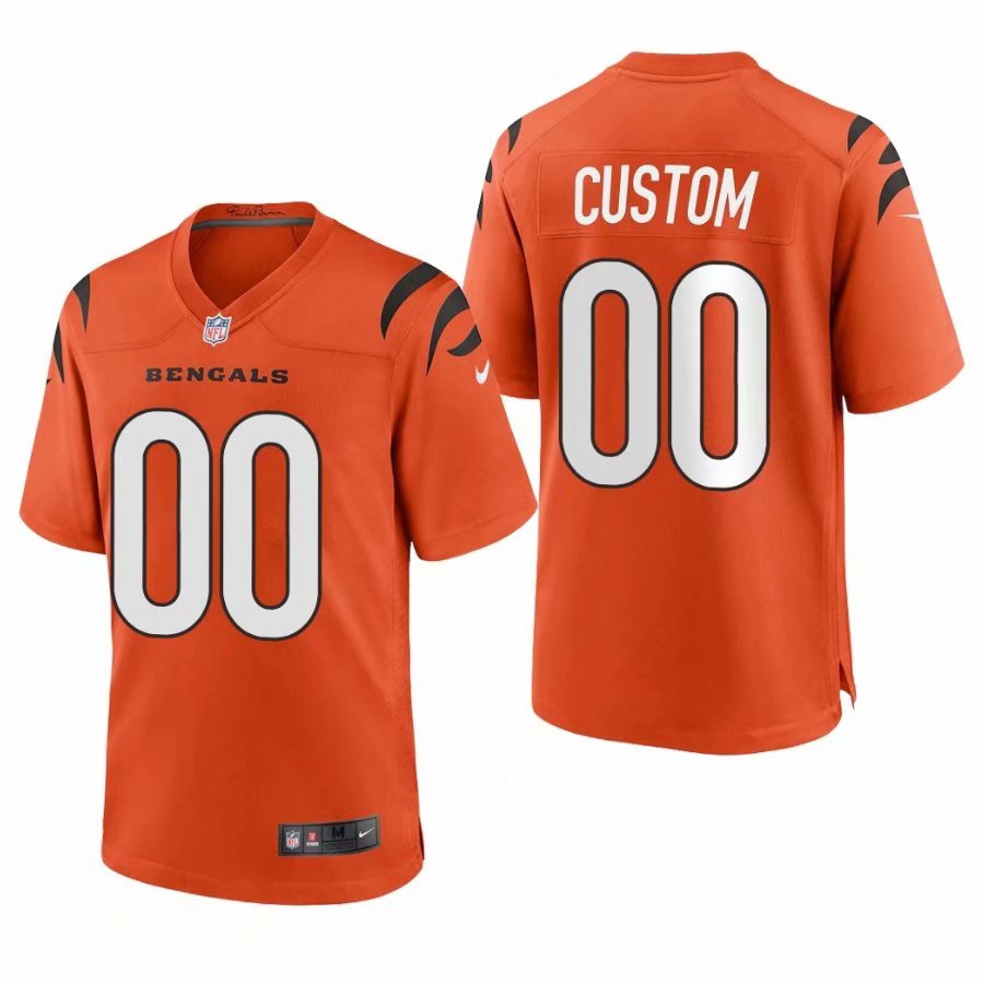 Custom Men Cincinnati Bengals Orange Nike Limited 2021 New NFL Nike Jerseys